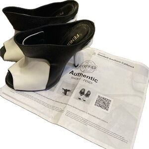 Fendi Women's Black and White Mules